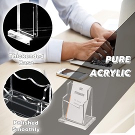 Acrylic Business Card Holder for Desk, Vertical Clear Business Name Card Display Stand, Desk Accessory Business Name Card Organizer (Vertical, 1-Slot)