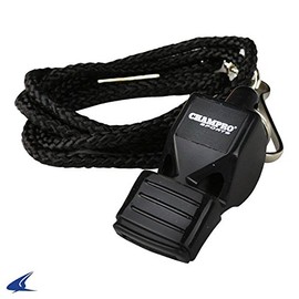 CHAMPRO Officials' Whistle w/Lanyard & Mouth Cushion