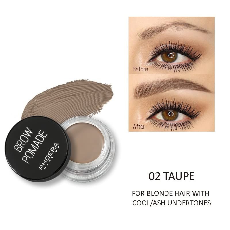 PHOERA Eyebrow Pomade Waterproof 24 Hours Long Lasting Sweat Resistant