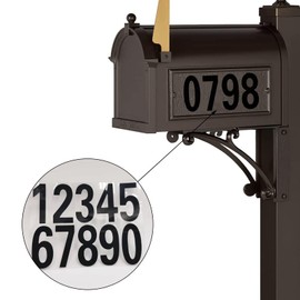 Mailbox Numbers Reflective Stickers for Outside,4 Sets(0-9) 3 Inch Vinyl Numbers Decals for Letterbox Signs Windows House Door Racing Cars Trucks Home Business Address Numbers (1.38"x2.87", Black)