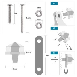 Rockcloud Set of 2 Hexagonal Amethyst Crystal Cabinet Knobs Cupboard Pulls Furniture Hardware with Black Leather Handles