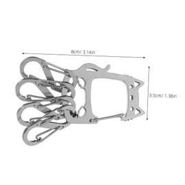 Sosoport Cat Hook Keychain: Cartoon Stainless Steel Cat Keychain Car Key Holder With S Hook - Animal Keyring For Purses Bags Backpacks Outdoor Activities