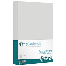 Color Cardstock Paper 67 Vellum Bristol, Sizes: 8.5 x 11 | 11 x 17 | 8.5 x 14 |1 Ream of 250 Sheets per Pack. (8.5 x 14, Grey)