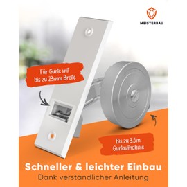 MEISTERBAU - Roller shutter belt winder flush-mounted [made in Germany] - roller shutter winder with cover - roller blind belt winder for roller shutter belt 23 mm [without strap]