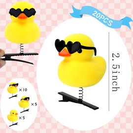SUBANG 20 Pieces Mini Duck Hair Clips Yellow Duck Hairpin Cute Cartoon Ducks Clips for Rave Hair Clip Women Music Festival Holiday Party Supplies