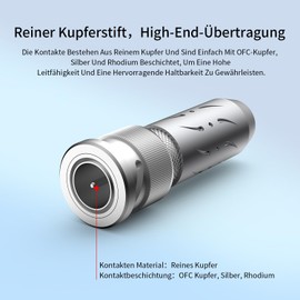 Viborg BNC Adapter 75 Ohm Connector SDI Connector VD302R Pure Copper Rhodium-Plated for Surveillance Cameras, SDI Video Camera Cable, Video, SDI Coaxial Plug