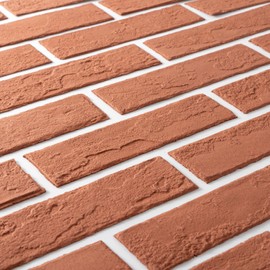 Zoeteoz 100 Pcs Faux Thin Brick 3D Wall Tiles Veneers, 14 Sq.ft, Realistic Brick Texture and Lightweight, Suitable for Various Indoor and Outdoor Scenes (Orange Red)