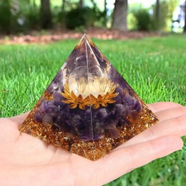 XIANNVXI Amethyst Healing Crystal Tower,Orgonite Orgone Tower,Gemstone Lotus Flower Tower,Spiritual Gifts for Women,Good Luck Gifts,Cool Things