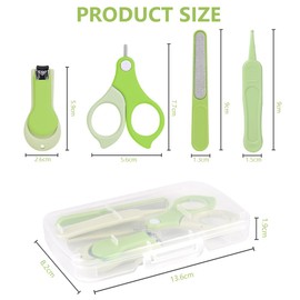 Vicloon Baby Nail Kit, 4-in-1 Baby Nail Care Set, Baby Nail Care Tool, Baby Nail Care Set Manicure Set Includes Baby Scissors, Nail Clippers, Baby Nail File and Tweezer for Newborn Infant Toddler