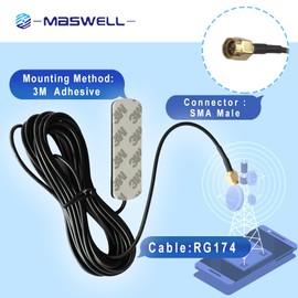 4G LTE Cellular 3G GSM Antenna 698-2690MHz Short Patch Adhesive Mount