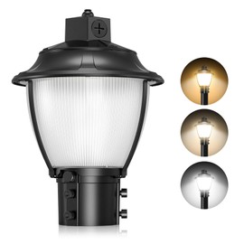 YELLORE LED Post Top Light 80W/64W/48W Adjustable, ETL DLC Listed 11200LM Outdoor Pole Light 3000K 4000K 5000K Tunable, Post Lights Fixture with Photocell IP65 Waterproof AC100-277V