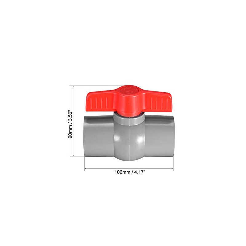 sourcing map PVC Ball Valve Water Supply Pipe 1-1/4 Inch