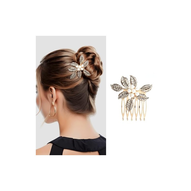 12 Peinetas Para Cabello Mujer, Set de Peinetas en Negro,