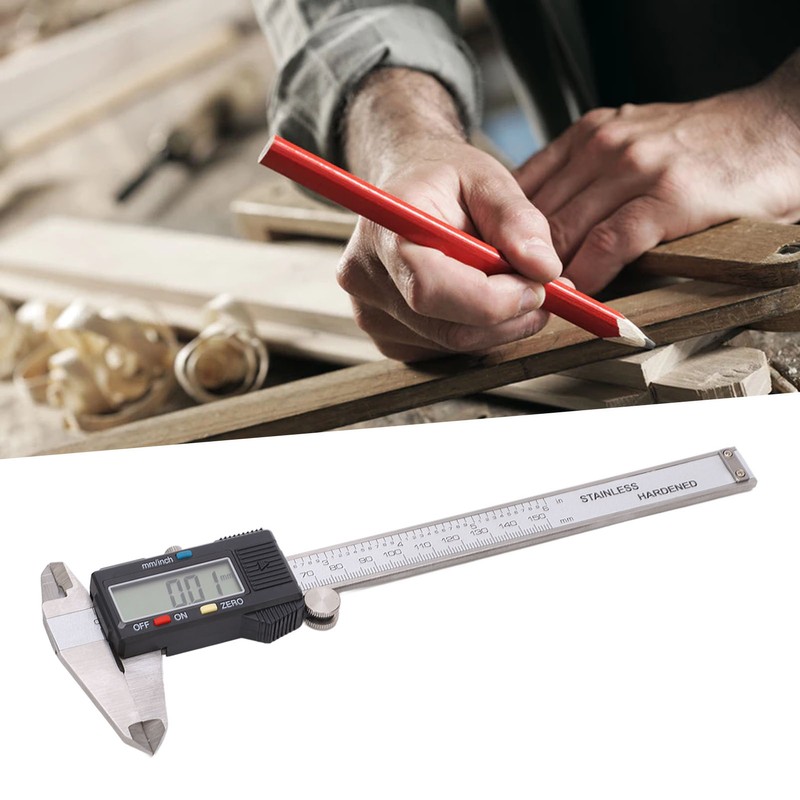 Digital Display Caliper Stainless Steel LCD Electronic Measuring Ruler with