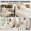 Plush Cable Knit Throw Blanket 50x60, White, Cozy Home Accent