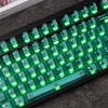 114 Keys Clear Crystal Green PBT Keycap Set, Translucent Shine
