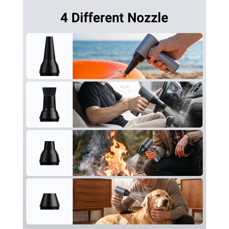 MineTown SwiftFlow X7 Compressed Air Duster, Ultra-Powerful Electric Air Duster,