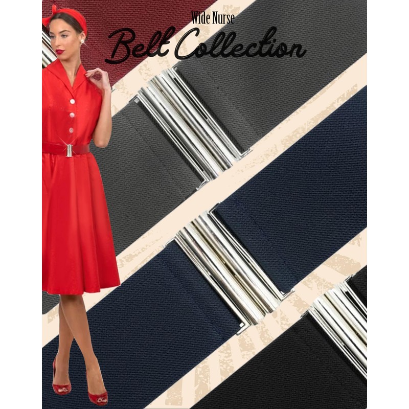 Ro Rox Florence Vintage Wide Elastic 50s Retro Nurse Belt,