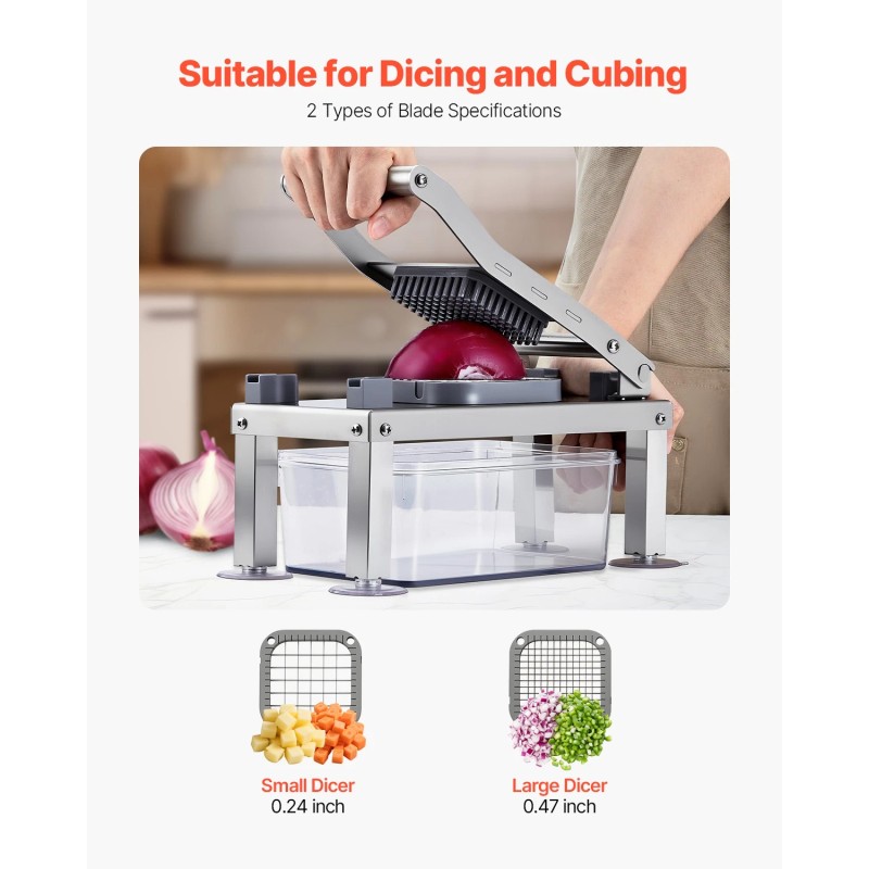 VEVOR Vegetable Chopper Mandoline Slicer All-in-1 Food Veggie Cutter 8