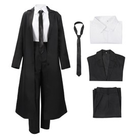 C-ZOFEK Women's US Size Black Jacket Suit Set with Tie Cosplay Costume Uniform Outfit (X-Large)