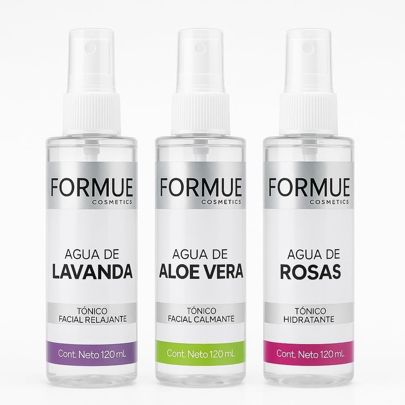 Kit de aguas aloe vera, rosas y lavanda Formue 120