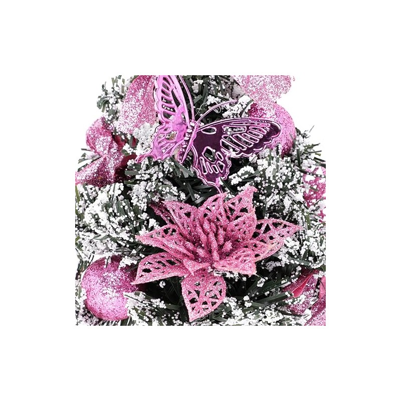 Christmas Concepts® 20cm (8") Frosted Bouquet With Baby Pink Decorations