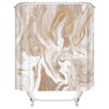 Mantto Marble Shower Curtains No Liner, Waterproof Polyester Fabric Shower