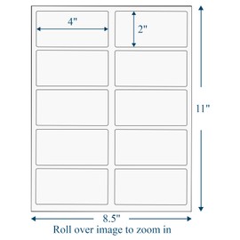 (50 Sheets, 500 Labels) Sticker Paper, 2" x 4" Shipping Address Labels, 10 Per Page Self Adhesive Mailing Label for Laser and Inkjet Printers