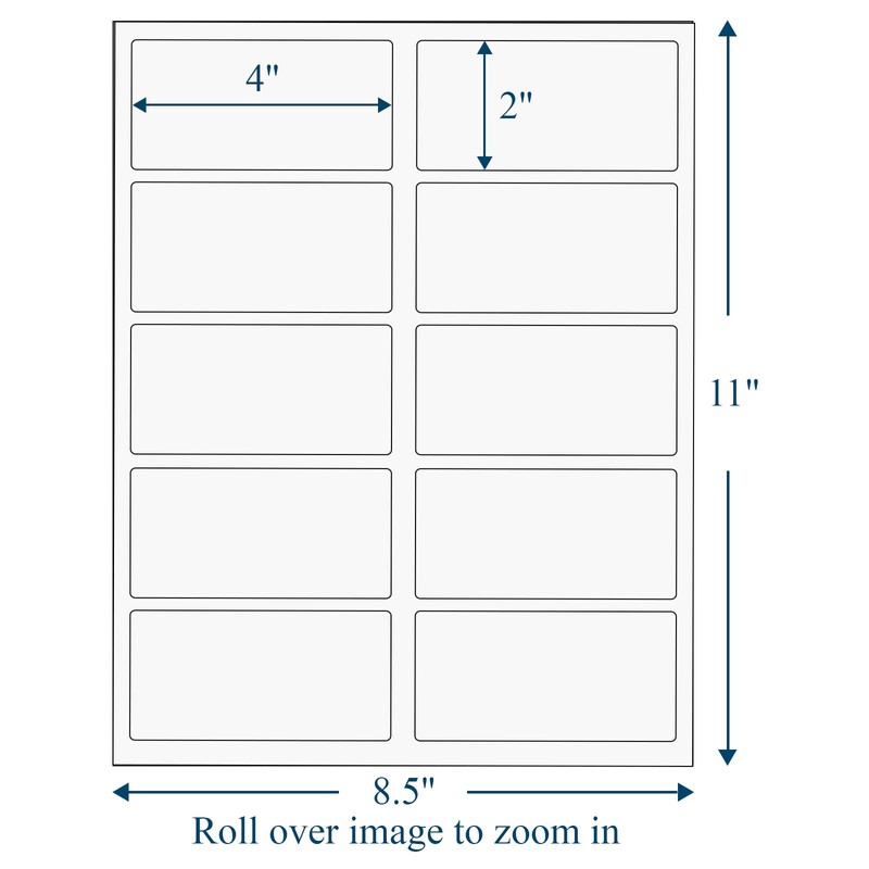 (50 Sheets, 500 Labels) Sticker Paper, 2" x 4" Shipping