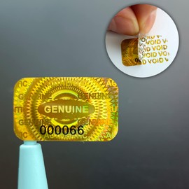 Anti-Counterfeit Labels, Hologram Labels, Luggage Tags, Tender Receipts, Leave Residue VOID Security Stickers (120 Pieces, Gold)