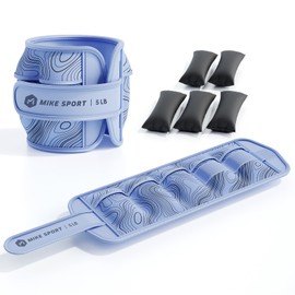 M Mike Sport Adjustable Ankle Weights 1 Pair 2 4 6 8 10 Lbs Wrist Leg Arm Weights for Women Men Kids, Strength Training Wrist and Ankle Weights Sets for Walking Fitness Gym Workout, 5 lbs Each