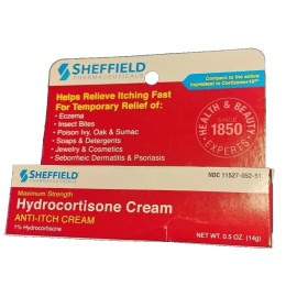 Dr. Sheffield's Sheffield Hydrocortisone Cream 1% Anti-Itch Cream Max Strength 0.5 oz tube