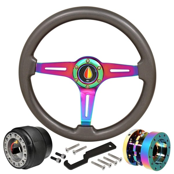 AJP Distributors Car Steering Wheel,345mm 6-Bolt Steering Wheels Hub Adapter