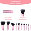 10 PCS Mini Travel Makeup Brush Set with Pouch, Pink