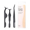 TORMEN Eyelash Tweezers Set, Stainless Steel Lash Applicator, Stainless