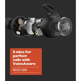 JBL Refect Aero - True Wireless Noise Cancelling Active Earbuds, 6 Mics for Perfect Calls with Voice Aware, Extreme dustproof & waterproof, (Black)