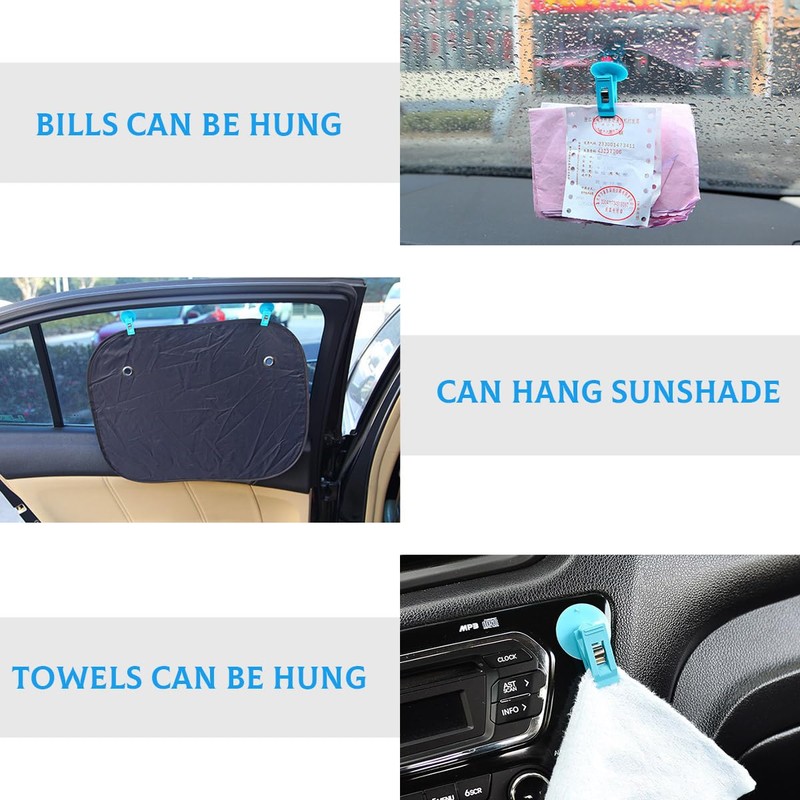 Wevdn 2 PCS Suction Cup Card Bill Clip, Sun Shade