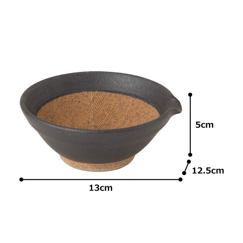 Koyo Pottery 23103 Black Single Mouth 4.0 Inch Mortar
