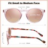 CARFIA Round Acetate Polarized Sunglasses for Women Small Face UV