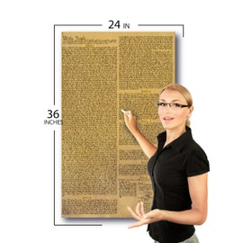 US Constitution American Founding Bill of Rights LAMINATED EXTRA LARGE reproduction 24x36 | Young N Refined | USA MADE