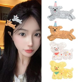 Dog Themed Hair Clips Cute Dogs Hair Pins for Women Cartoon Dog Hair Barrettes for Girls Y2K Animal-Themed Hair Accessories for Girls