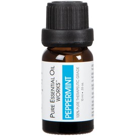 Pure Essential Oil Works Peppermint Oil, 100% Pure, Natural, Paraben-Free and Therapeutic Grade with Euro-Style Dropper, 10 ml/0.33 oz. | Pure Essential Oil Works