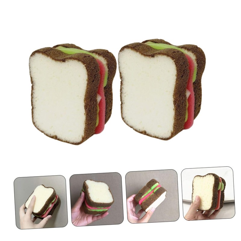 KICHOUSE 2 Pack Dish Scrubber Sponge Kitchen Sponges for Cleaning