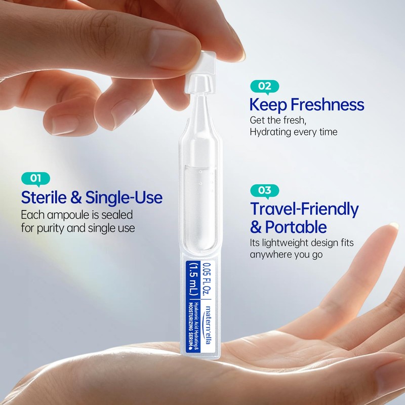 Matern'ella Hyaluronic Acid Serum with Panthenol and 4D Multi-Layer Hydration,