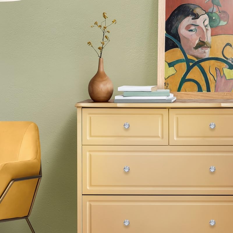 Ravinte Pack of 5 Crystal Drawer Knobs and Handles, Clear