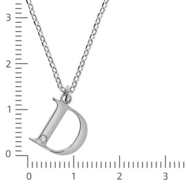 Diamonds by Ellen K. 301250161D Women's Pendant with Chain 925 Sterling Silver 45 + 3 cm Shiny Diamond White 0.008 Carat, Sterling Silver, Diamond