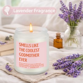 LEADO Candle, Godmother Gifts - God Mother Proposal, Mothers Day, Birthday Gifts for Godmother - Funny God Mom Appreciation Present from Godchild - Will You Be My Godmom, Baptism, Christening Ideas