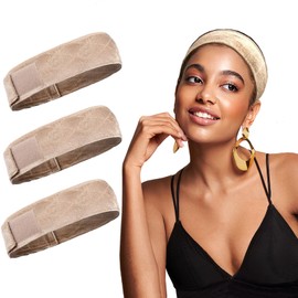 FIRSTPELLA 3 Pack Wig Grip Band for Women Girls,Wig Accessories for Women,Elastic Bands for Wig,Adjustable Velvet Wig Band for Keeping Wigs in Place, No-slip Wig Grip Headband (Beige)