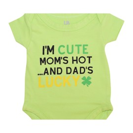Unique Baby Mono unisex para bebé de San Patricio con diseño de la suerte de papá, Verde, 3 Meses