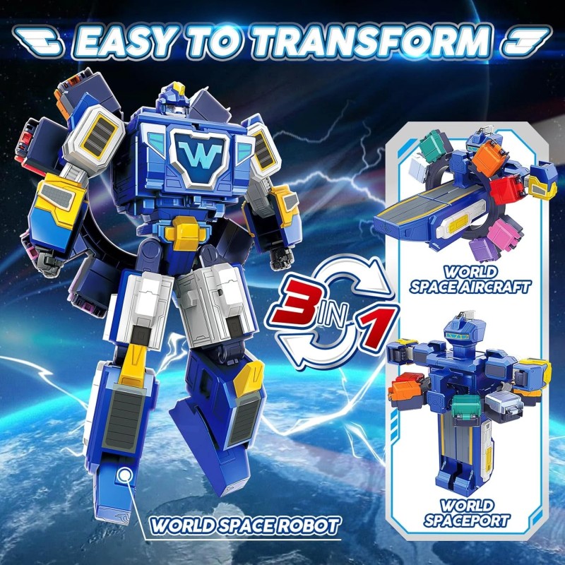 Super Wings 3 in 1 Mode Rescue Bots 10" World